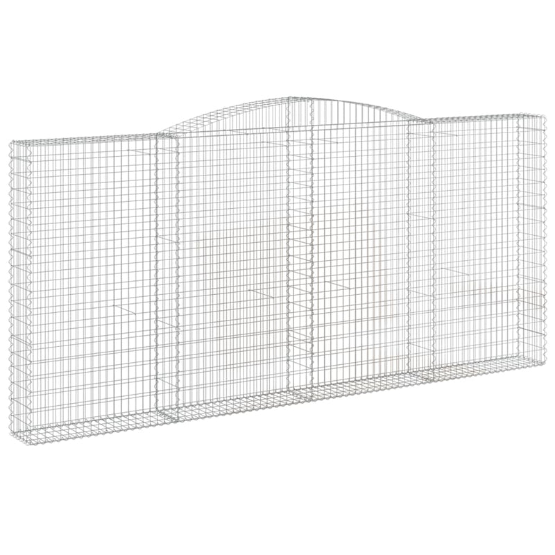 vidaXL 2 db íves horganyzott vas gabion kosár 400x30x180/200 cm
