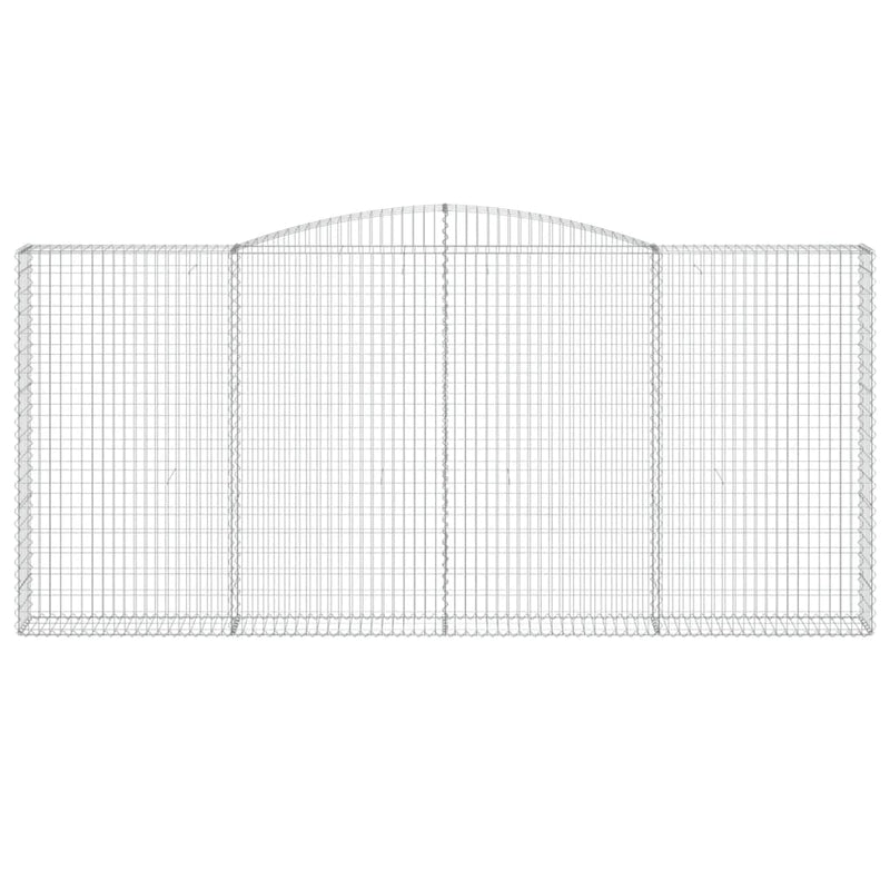 vidaXL 2 db íves horganyzott vas gabion kosár 400x30x180/200 cm