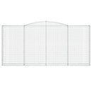 vidaXL 3 db íves horganyzott vas gabion kosár 200x30x180/200 cm