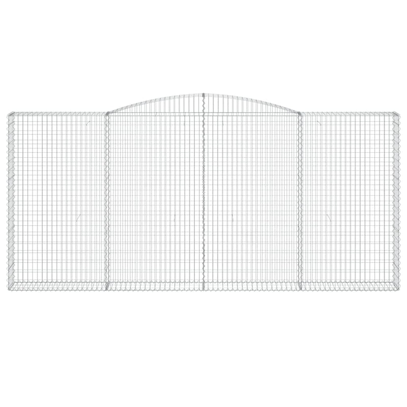 vidaXL 4 db íves horganyzott vas gabion kosár 400x30x180/200 cm