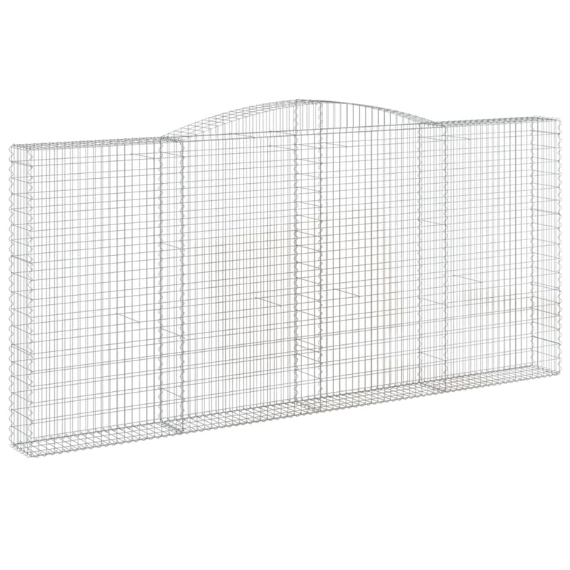 vidaXL 6 db íves horganyzott vas gabion kosár 400x30x180/200 cm