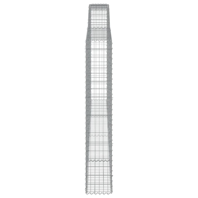 vidaXL 7 db íves horganyzott vas gabion kosár 400x30x180/200 cm