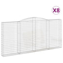 vidaXL 8 db íves horganyzott vas gabion kosár 400x30x180/200 cm