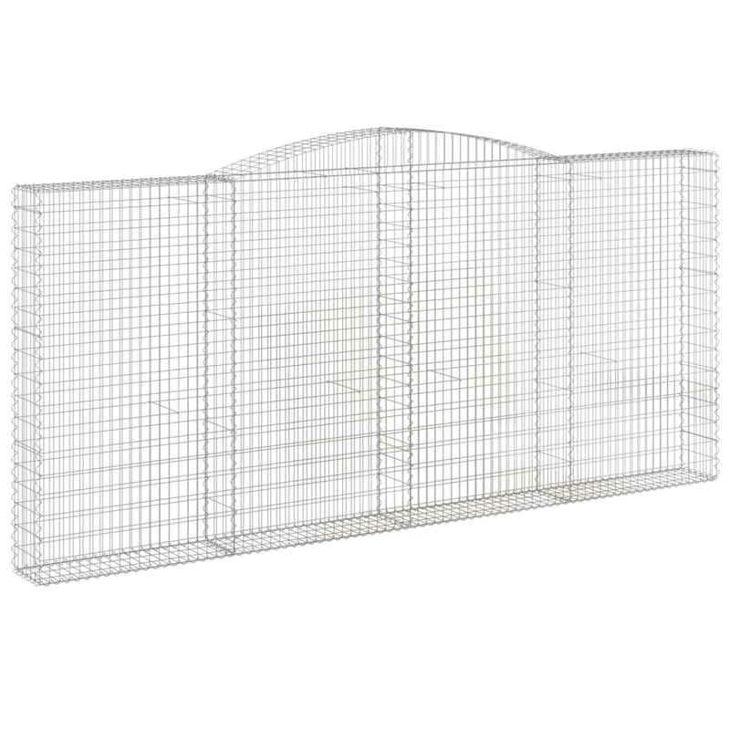 vidaXL 8 db íves horganyzott vas gabion kosár 400x30x180/200 cm