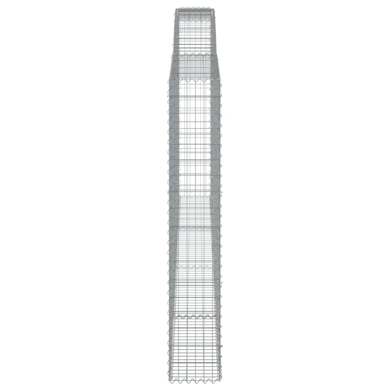 vidaXL 15 db íves horganyzott vas gabion kosár 400x30x180/200 cm