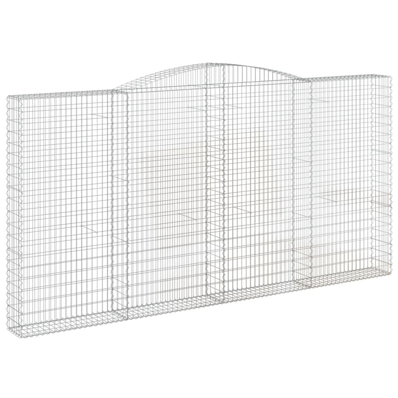 vidaXL 4 db íves horganyzott vas gabion kosár 400x30x200/220 cm