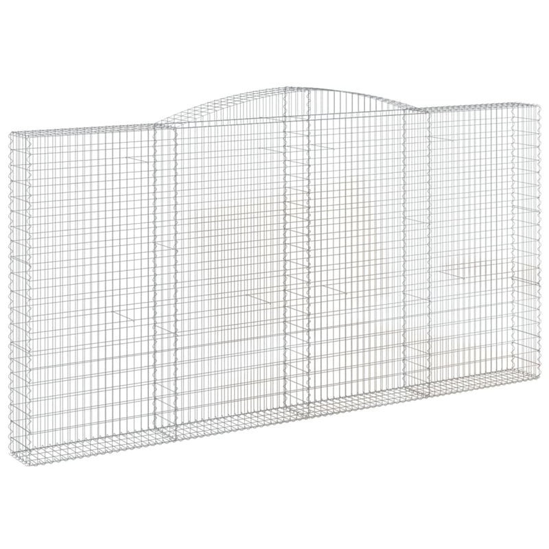 vidaXL 6 db íves horganyzott vas gabion kosár 400x30x200/220 cm