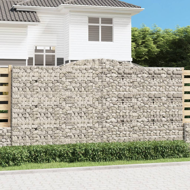 vidaXL 6 db íves horganyzott vas gabion kosár 400x30x200/220 cm