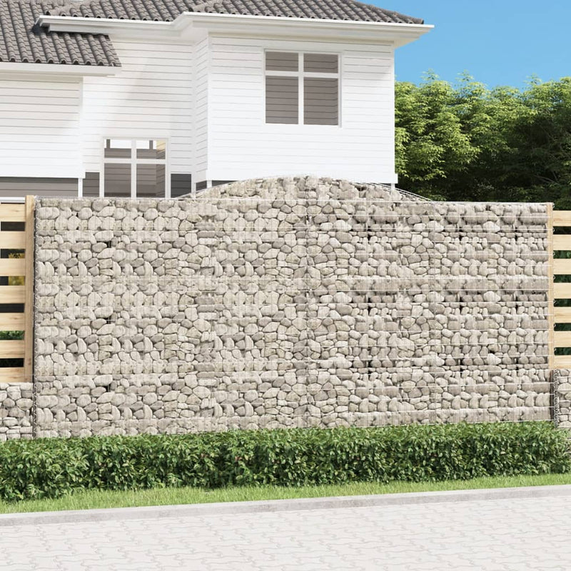 vidaXL 10 db íves horganyzott vas gabion kosár 400x30x200/220 cm