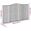 vidaXL 3 db íves horganyzott vas gabion kosár 400x30x220/240 cm