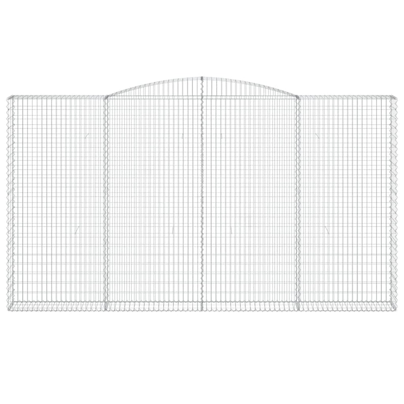 vidaXL 4 db íves horganyzott vas gabion kosár 400x30x220/240 cm