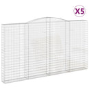 vidaXL 5 db íves horganyzott vas gabion kosár 400x30x220/240 cm