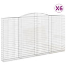 vidaXL 6 db íves horganyzott vas gabion kosár 400x30x220/240 cm