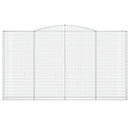 vidaXL 6 db íves horganyzott vas gabion kosár 400x30x220/240 cm