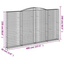 vidaXL 6 db íves horganyzott vas gabion kosár 400x30x220/240 cm