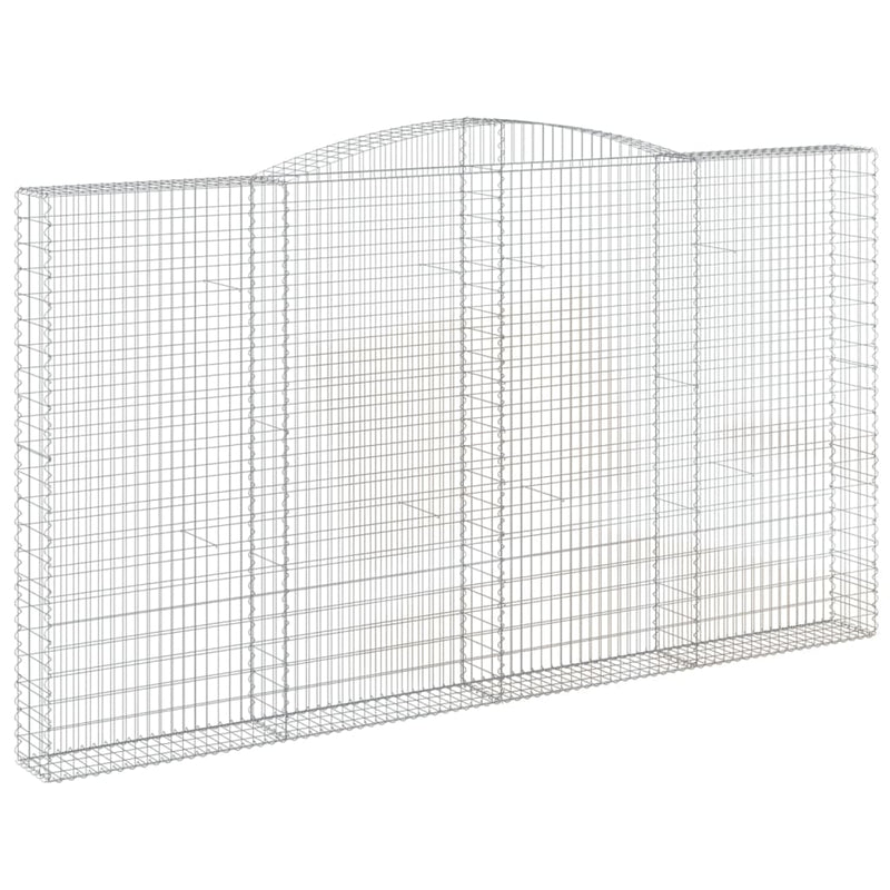 vidaXL 7 db íves horganyzott vas gabion kosár 400x30x220/240 cm