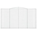 vidaXL 7 db íves horganyzott vas gabion kosár 400x30x220/240 cm