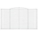 vidaXL 10 db íves horganyzott vas gabion kosár 400x30x220/240 cm