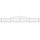 vidaXL 2 db íves horganyzott vas gabion kosár 400x50x40/60 cm