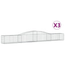 vidaXL 3 db íves horganyzott vas gabion kosár 400x50x40/60 cm