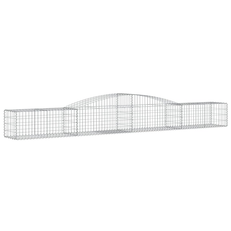 vidaXL 4 db íves horganyzott vas gabion kosár 400x50x40/60 cm