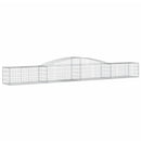 vidaXL 5 db íves horganyzott vas gabion kosár 400x50x40/60 cm