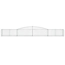 vidaXL 6 db íves horganyzott vas gabion kosár 400x50x40/60 cm