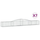 vidaXL 7 db íves horganyzott vas gabion kosár 400x50x40/60 cm