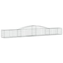vidaXL 7 db íves horganyzott vas gabion kosár 400x50x40/60 cm