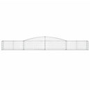 vidaXL 8 db íves horganyzott vas gabion kosár 400x50x40/60 cm