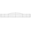 vidaXL 10 db íves horganyzott vas gabion kosár 400x50x40/60 cm