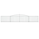 vidaXL 8 db íves horganyzott vas gabion kosár 400x50x60/80 cm