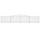 vidaXL 9 db íves horganyzott vas gabion kosár 400x50x60/80 cm