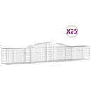 vidaXL 25 db íves horganyzott vas gabion kosár 400x50x60/80 cm