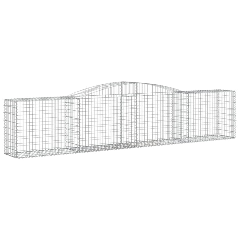 vidaXL 2 db íves horganyzott vas gabion kosár 400x50x80/100 cm