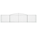 vidaXL 2 db íves horganyzott vas gabion kosár 400x50x80/100 cm