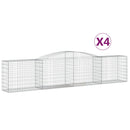 vidaXL 4 db íves horganyzott vas gabion kosár 400x50x80/100 cm