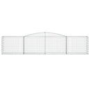 vidaXL 4 db íves horganyzott vas gabion kosár 400x50x80/100 cm