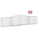 vidaXL 8 db íves horganyzott vas gabion kosár 400x50x80/100 cm