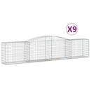 vidaXL 9 db íves horganyzott vas gabion kosár 400x50x80/100 cm