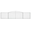 vidaXL 9 db íves horganyzott vas gabion kosár 400x50x80/100 cm