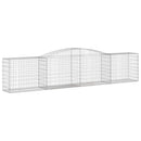 vidaXL 15 db íves horganyzott vas gabion kosár 400x50x80/100 cm