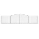 vidaXL 15 db íves horganyzott vas gabion kosár 400x50x80/100 cm