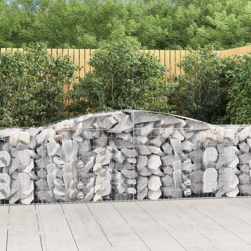 vidaXL 20 db íves horganyzott vas gabion kosár 400x50x80/100 cm