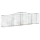 vidaXL 4 db íves horganyzott vas gabion kosár 400x50x100/120 cm