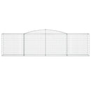 vidaXL 4 db íves horganyzott vas gabion kosár 400x50x100/120 cm