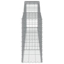 vidaXL 4 db íves horganyzott vas gabion kosár 400x50x100/120 cm
