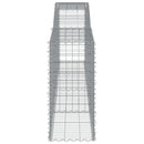 vidaXL 6 db íves horganyzott vas gabion kosár 400x50x100/120 cm