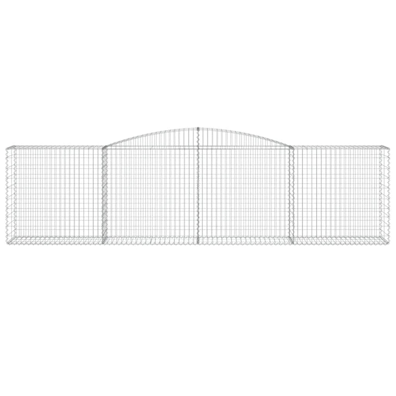 vidaXL 10 db íves horganyzott vas gabion kosár 400x50x100/120 cm