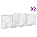 vidaXL 2 db íves horganyzott vas gabion kosár 400x50x120/140 cm